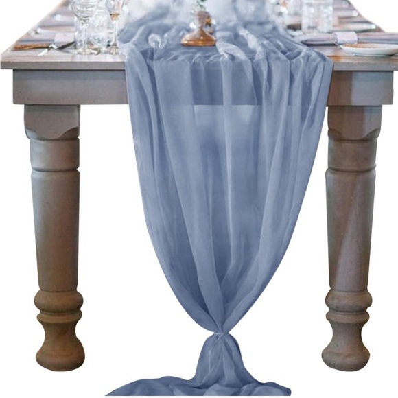 Dining Dusty Blue Chiffon Table Runners Set Of Two Poshmark